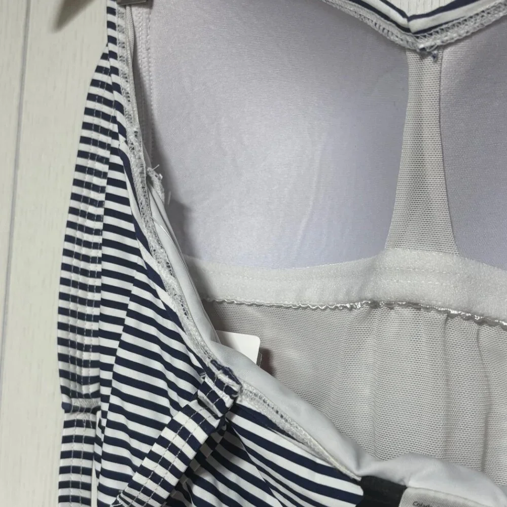 NIPTUCK Tummy Control Swimsuit Classic Nautical Navy & White Striped One-Piece - Picture 5 of 9